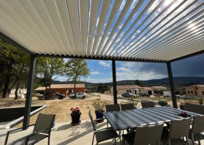 Pergola 7016 lames blanches