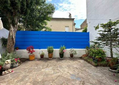 Clôture alu bleu